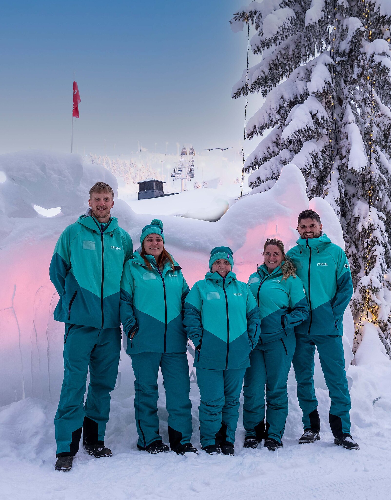 An image of ski reps on a mountain in a snowy landscape.